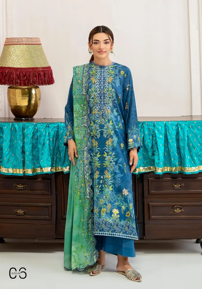 Pakistani Ras 3 Piece Pakistani Unstitched Suits-(Lawn) Price in Bangladesh
